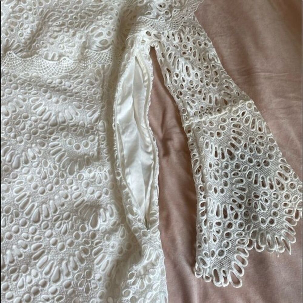 Boston Proper off the shoulder white eyelet mini dress by INA lined size… - Picture 4 of 10